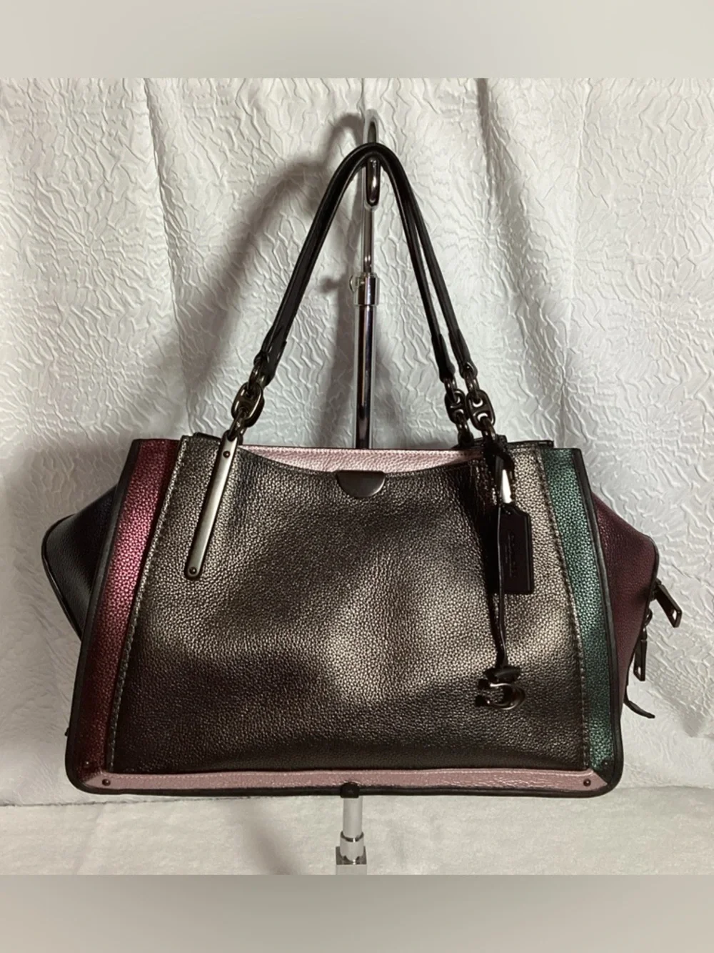 COACH Dreamer 36 Metallic Colorblock Leather Satchel Tote Bag #38842 - Picture 16 of 16